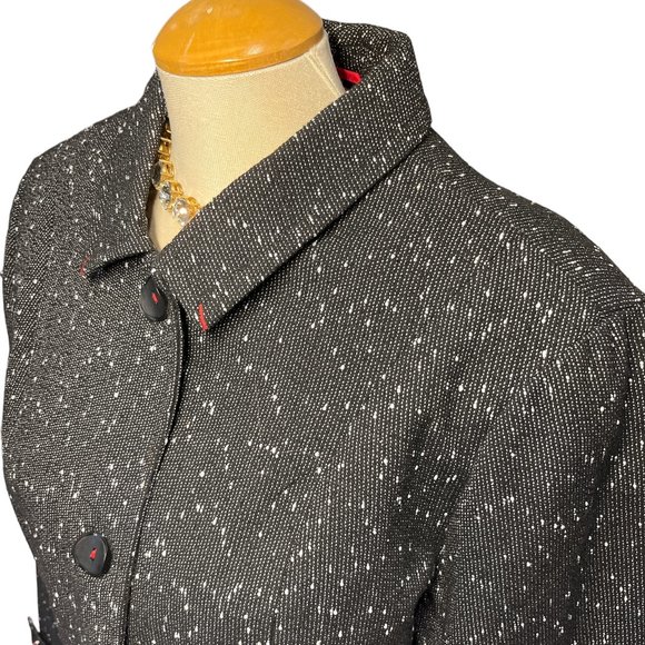 COLDWATER CREEK Bomber Jacket *Sz 16 Nice Weight Black with White Specks - Picture 5 of 14